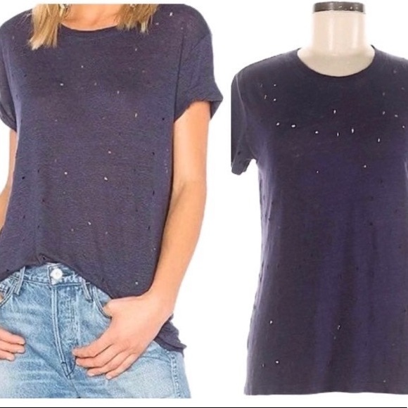 IRO Clay Tee Navy sz L - Picture 2 of 6